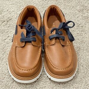 Brown Boat Shoes with Navy Laces